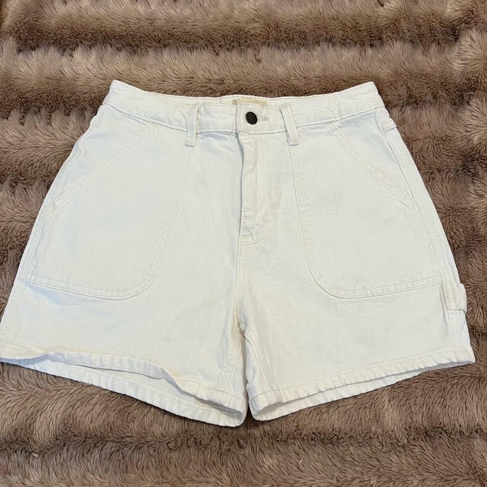Universal Thread White Cargo Jean Shorts Highest Rise Midi Size 4 Waist 27